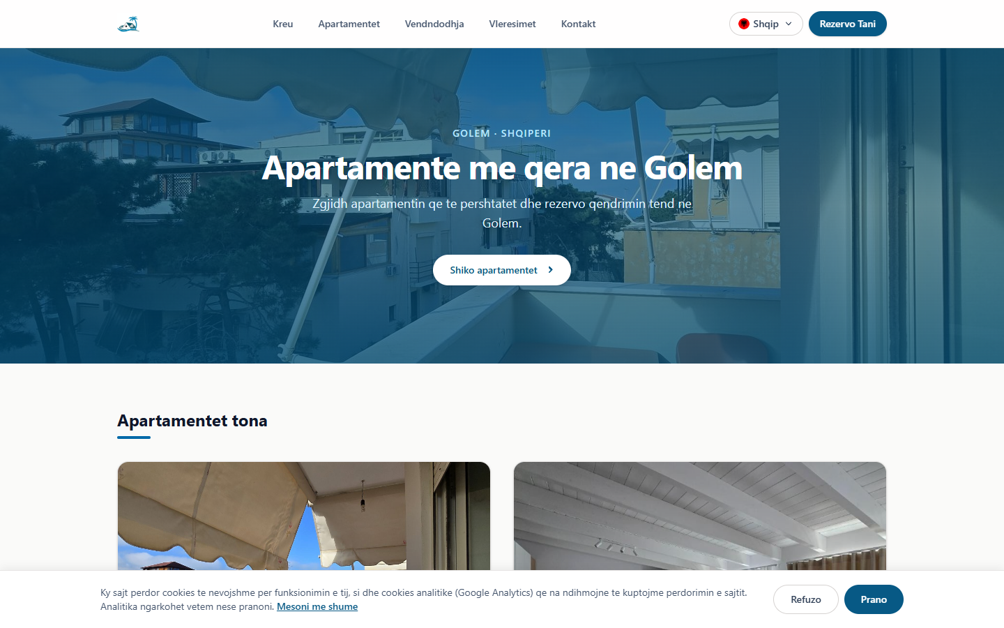 VisitGolem – Apartamente me Qera në Golem